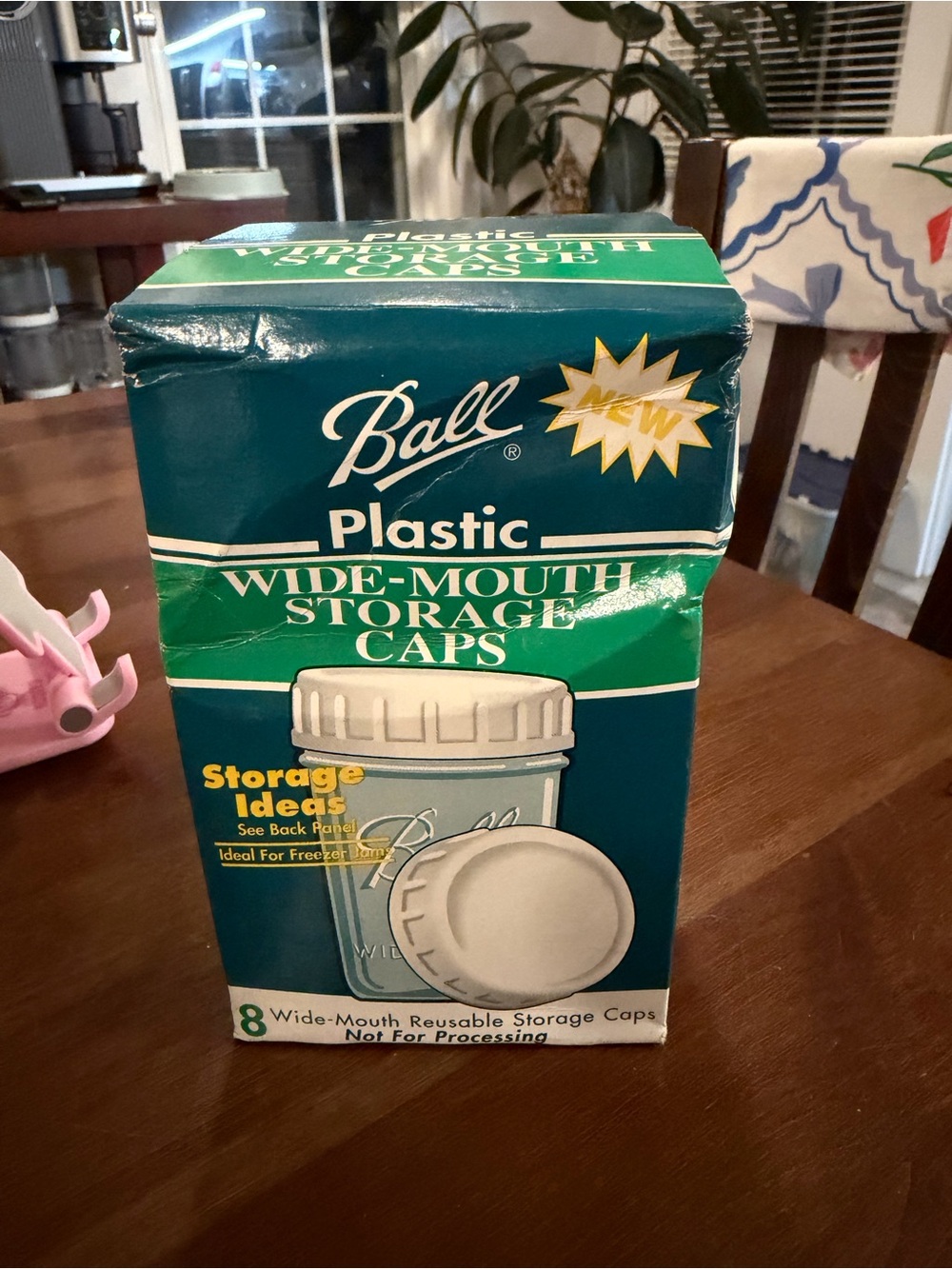 Vintage Ball Wide Mouth Plastic Storage Caps 8 Pack NOS New Old Stock Canning